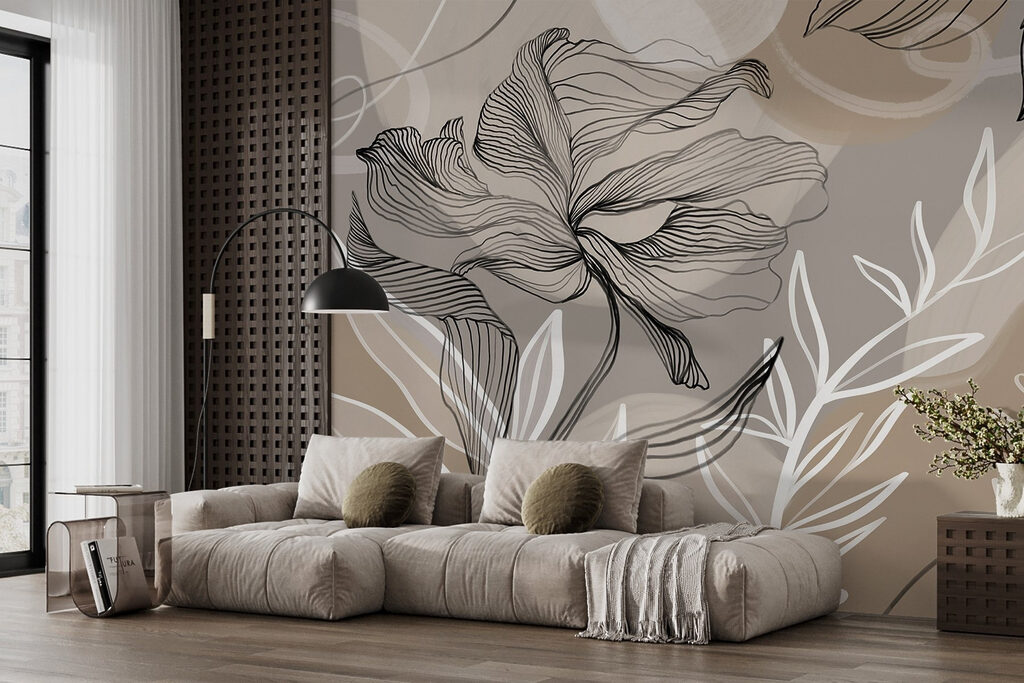 Flores desenhadas a linhas — interior 6