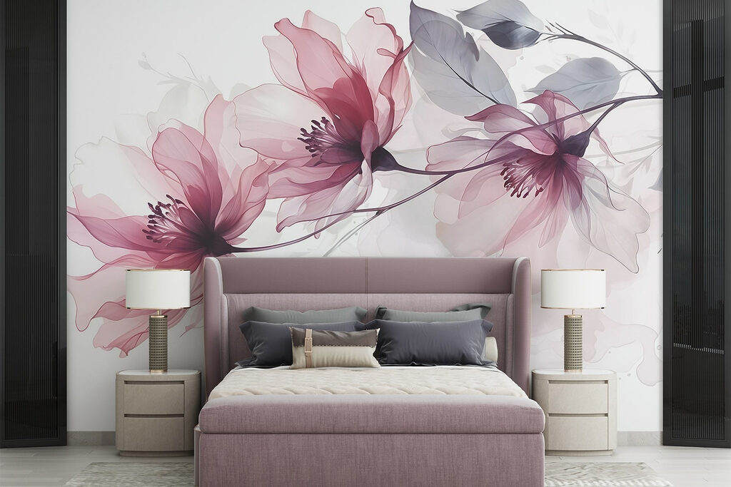 Flores cor-de-rosa em ramos — interior 4