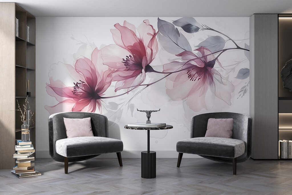 Flores cor-de-rosa em ramos — interior 5
