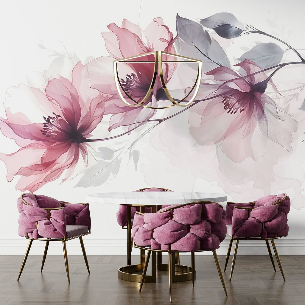 Flores cor-de-rosa em ramos — interior 6