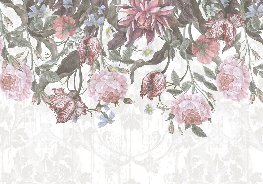 Ramos suspensos com flores — design completo