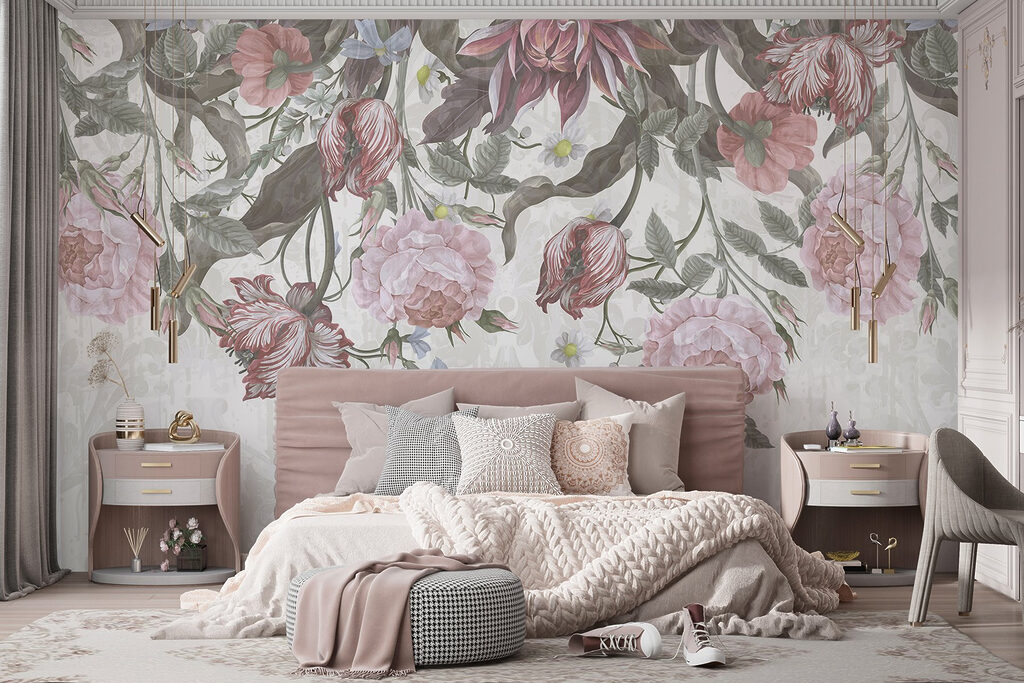 Ramos suspensos com flores — interior 2
