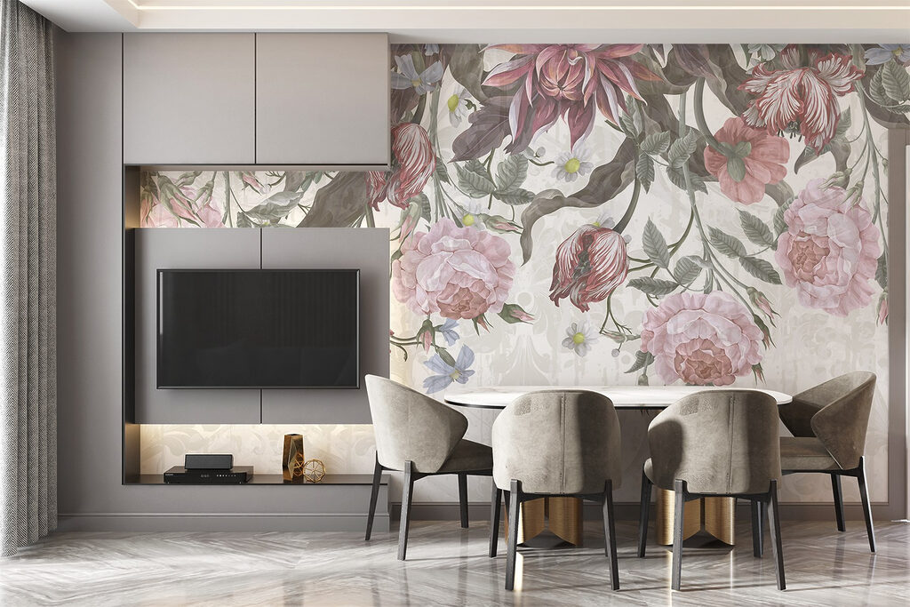Ramos suspensos com flores — interior 5