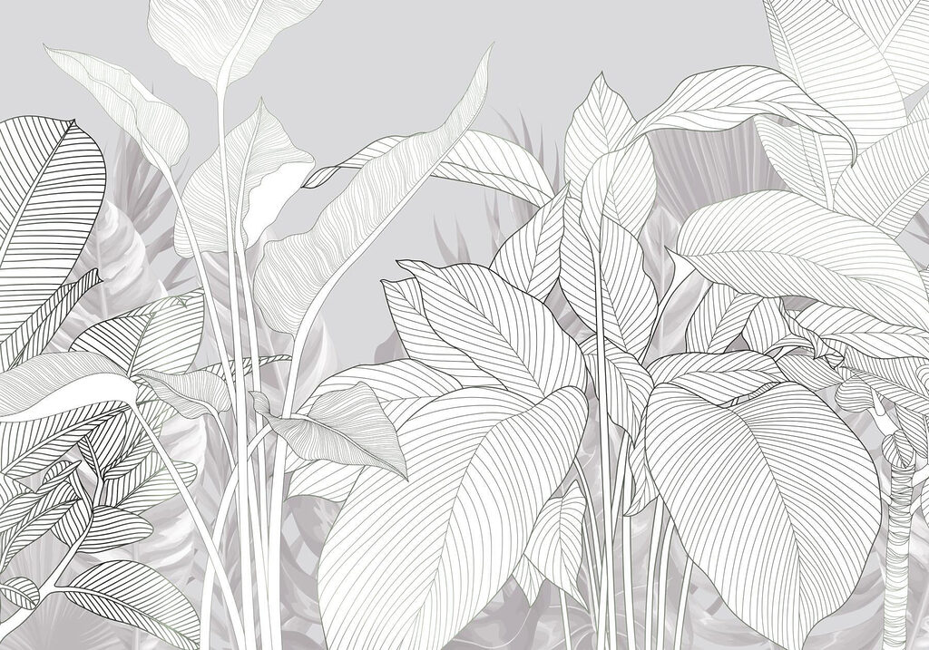 Folhas brancas com nervuras — design completo