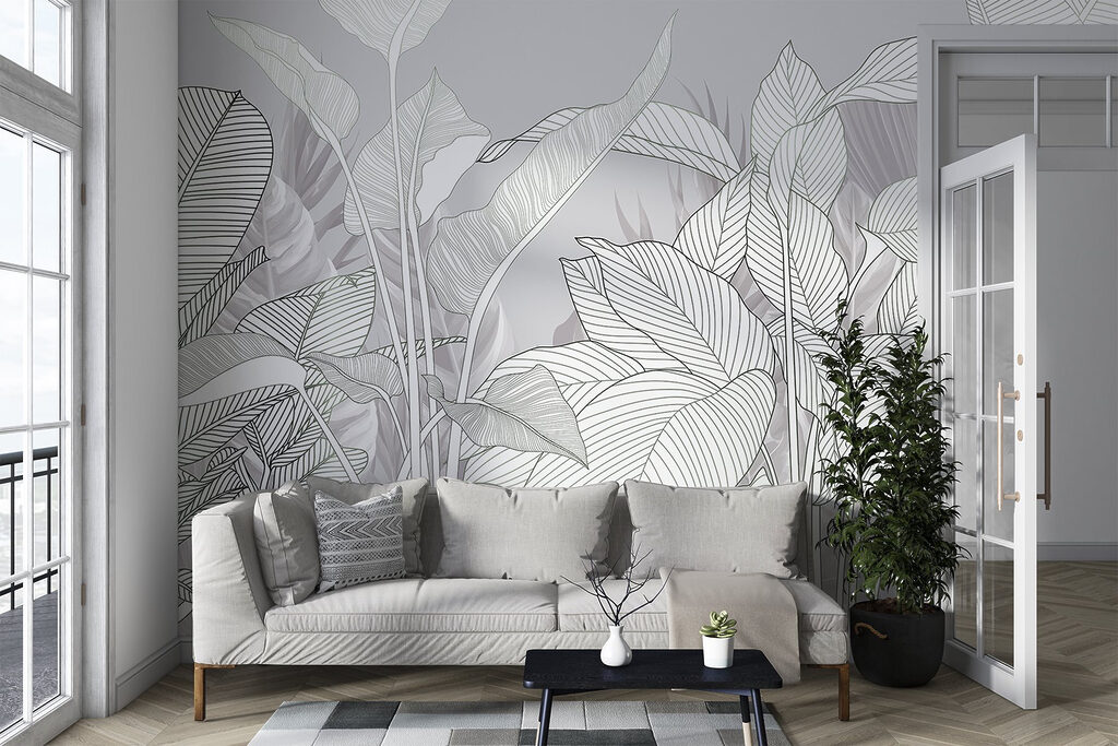 Folhas brancas com nervuras — interior 1