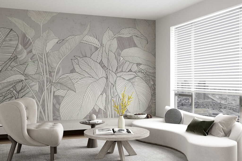 Folhas brancas com nervuras — interior 3