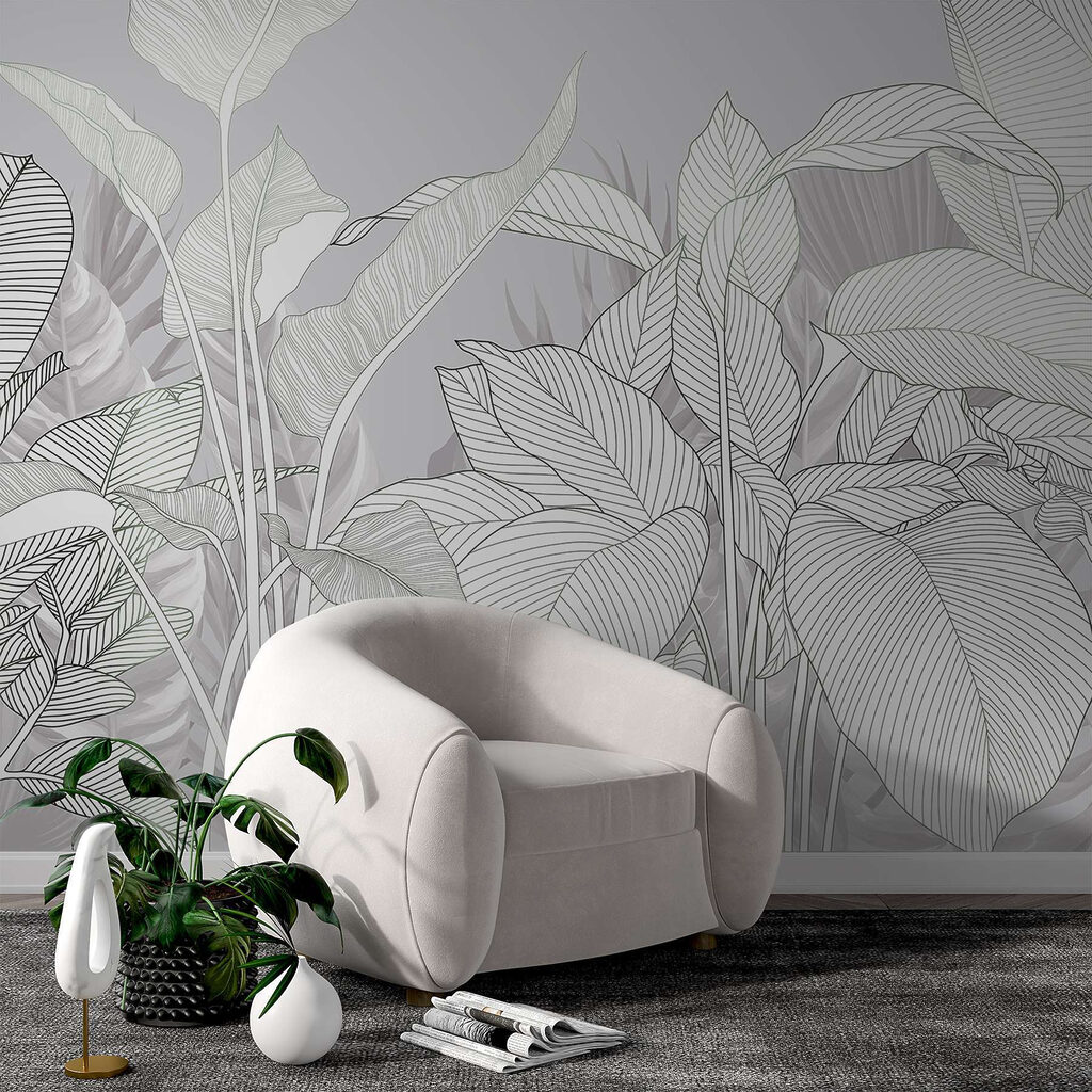 Folhas brancas com nervuras — interior 4