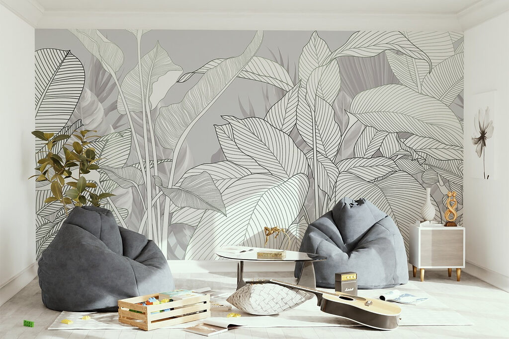 Folhas brancas com nervuras — interior 5