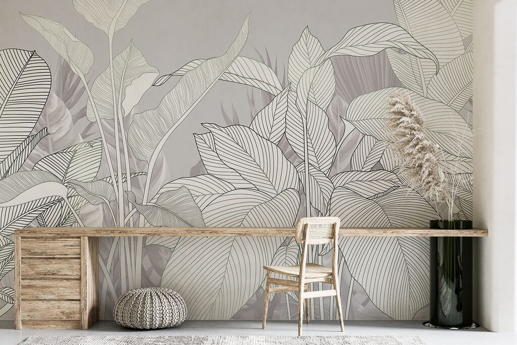 Folhas brancas com nervuras — interior 6
