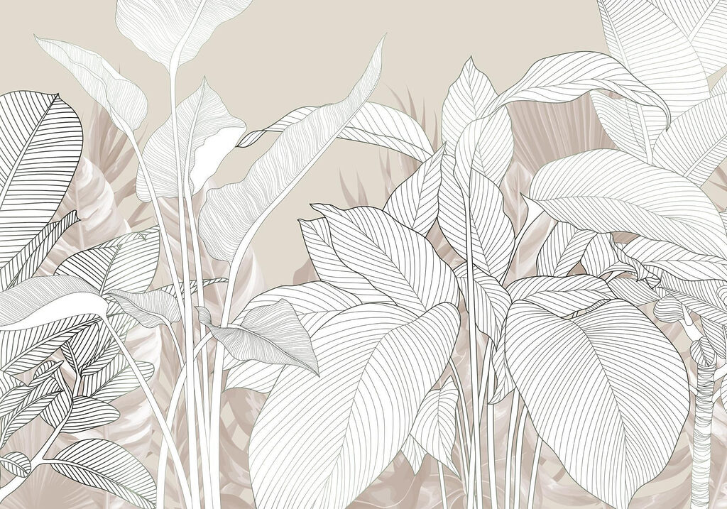Folhas brancas com nervuras — design completo