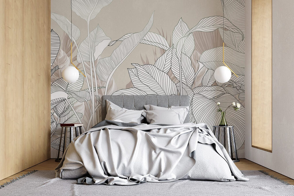Folhas brancas com nervuras — interior 2