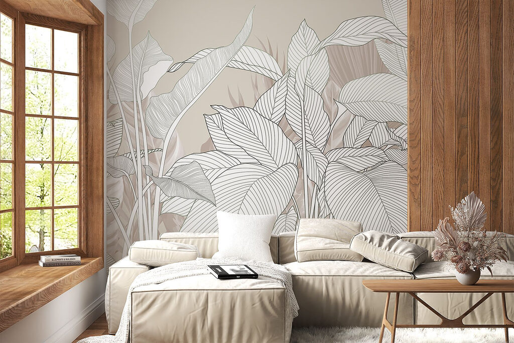 Folhas brancas com nervuras — interior 3