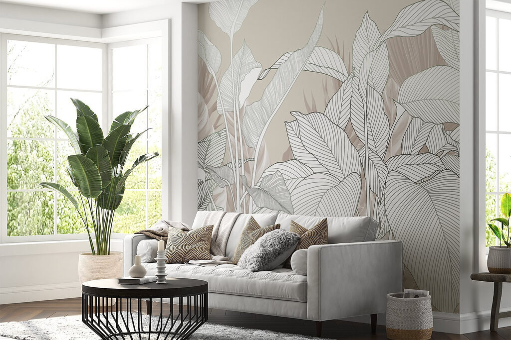 Folhas brancas com nervuras — interior 4