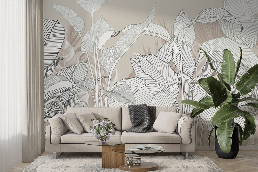 Folhas brancas com nervuras — interior 5