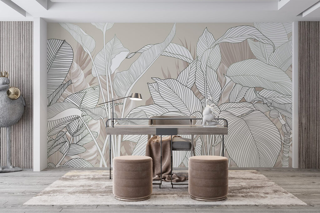 Folhas brancas com nervuras — interior 6