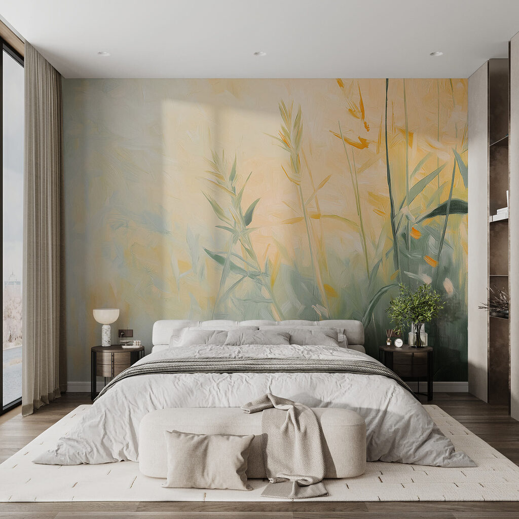 Hastes amarelas sobre verde — interior 1