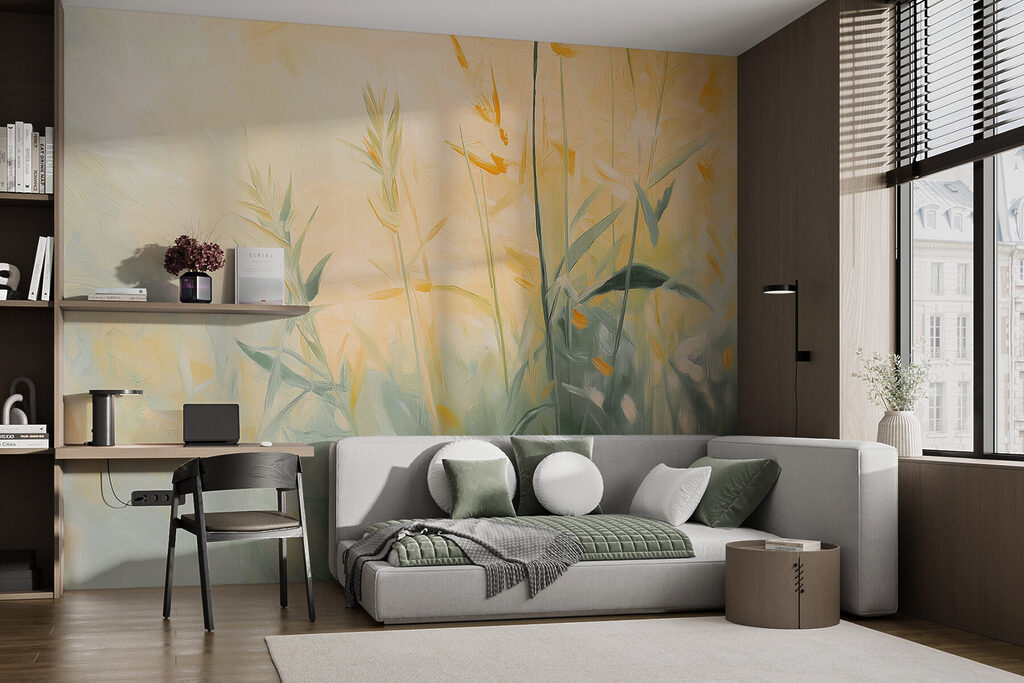 Hastes amarelas sobre verde — interior 3