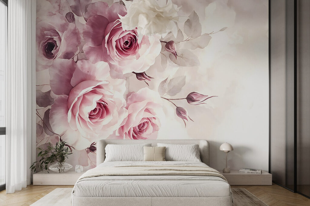 Rosas cor-de-rosa à esquerda — interior 2