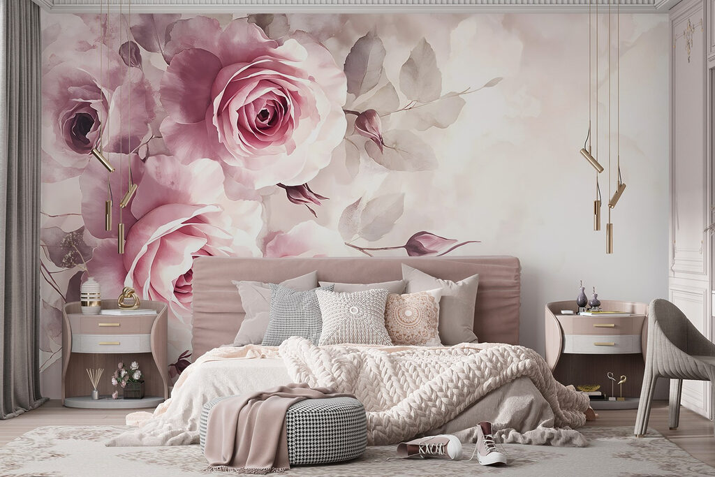 Rosas cor-de-rosa à esquerda — interior 4