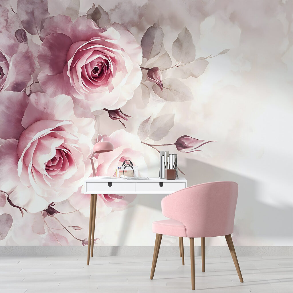 Rosas cor-de-rosa à esquerda — interior 6