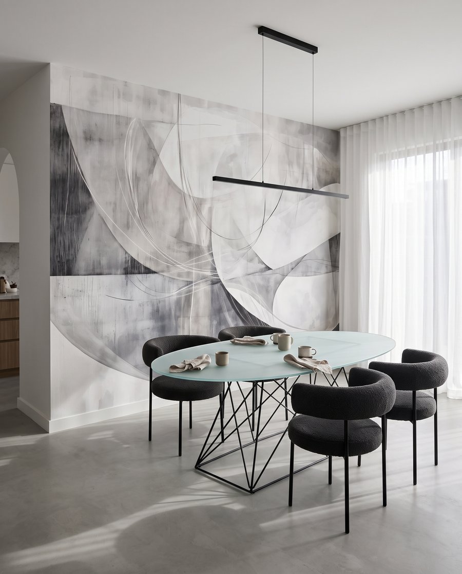 Arcos sobre planos transparentes — interior 1