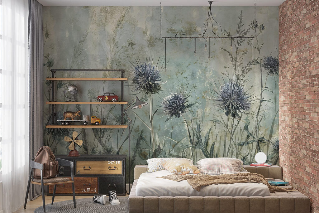 Cardos em prado verde — interior 2