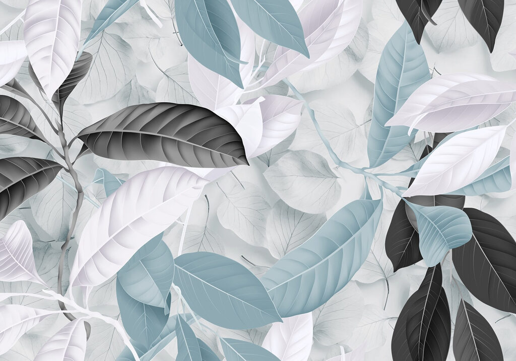 Folhas grandes sobrepostas — design completo