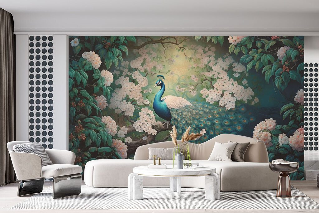 Pavão entre flores — interior 2
