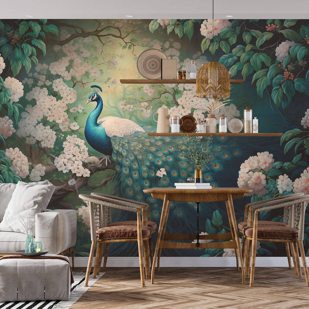 Pavão entre flores — interior 3