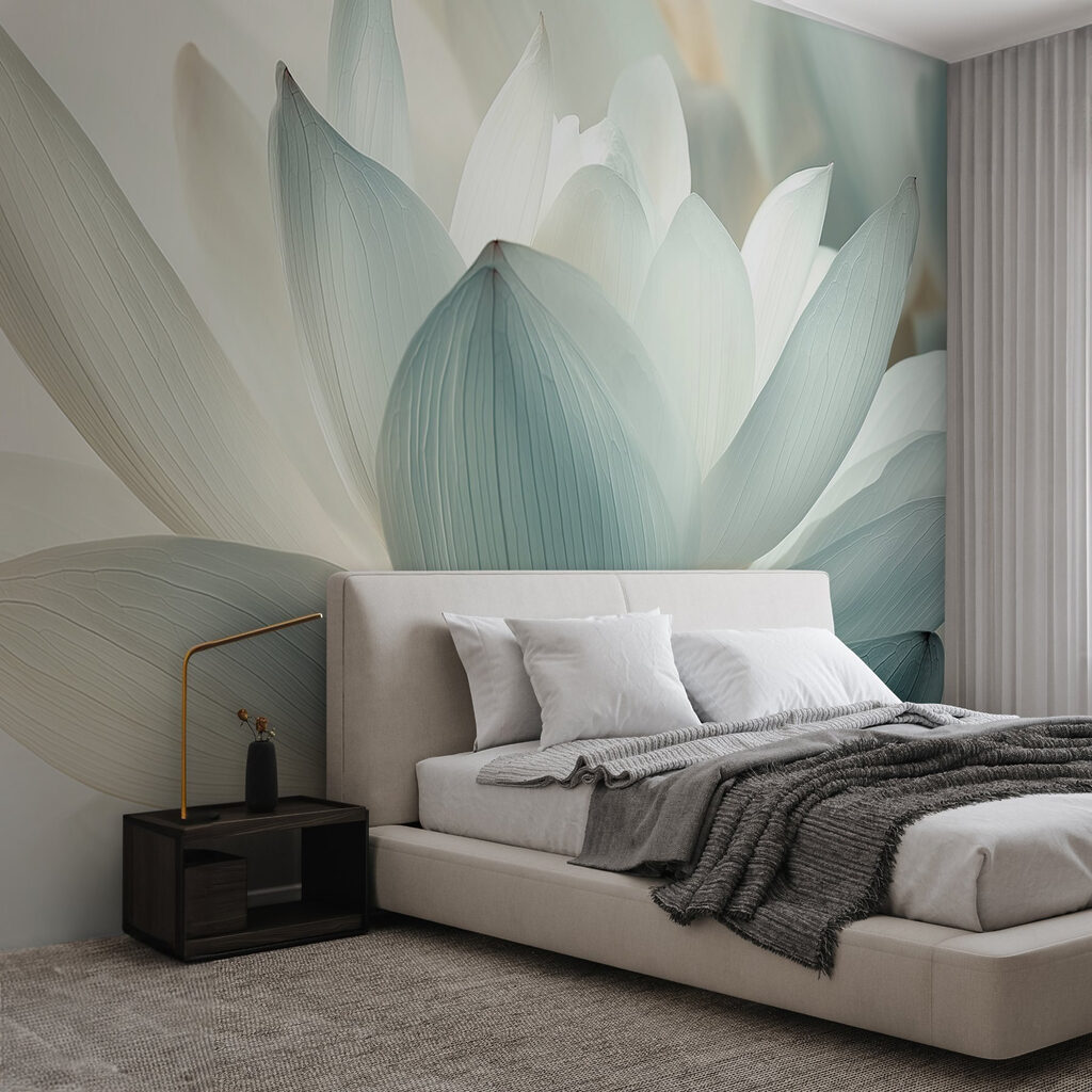 Lótus azul-claro de perto — interior 1