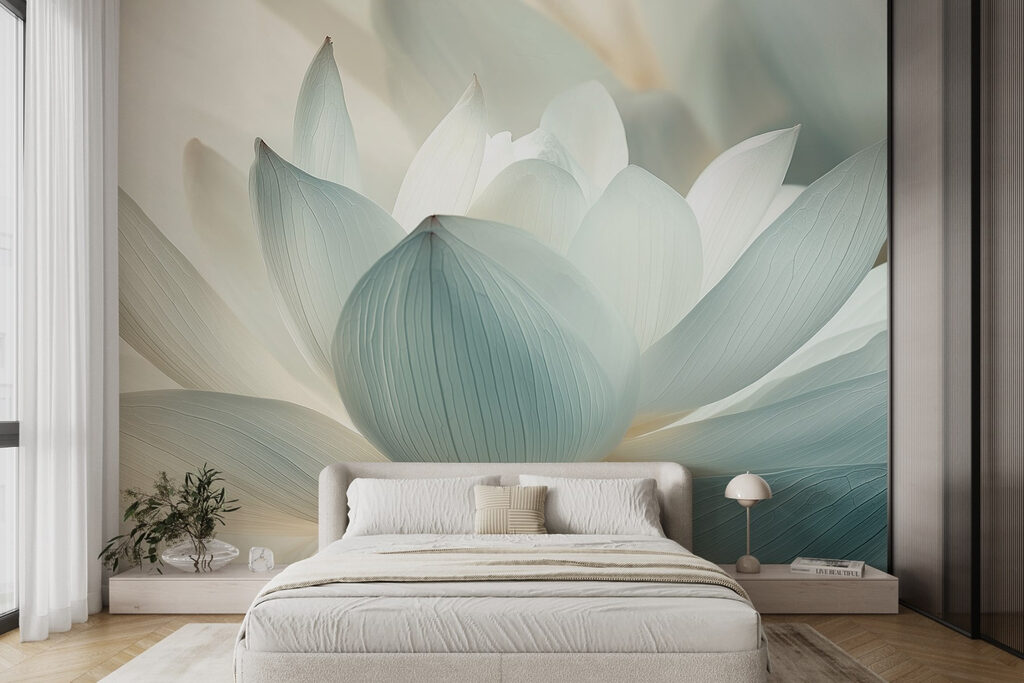 Lótus azul-claro de perto — interior 3
