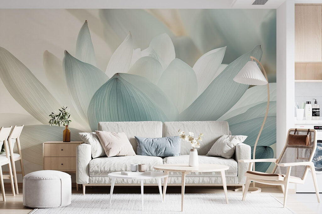 Lótus azul-claro de perto — interior 5