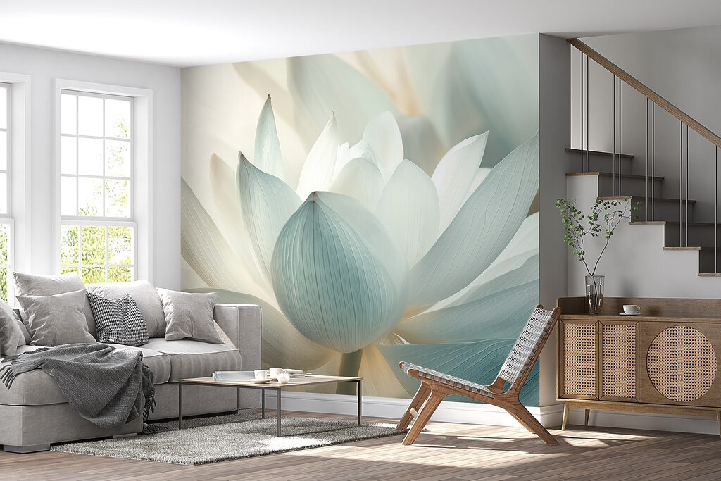 Lótus azul-claro de perto — interior 6