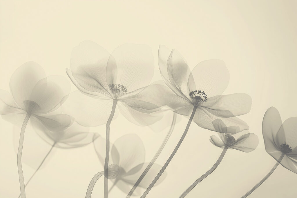Flores transparentes — design completo