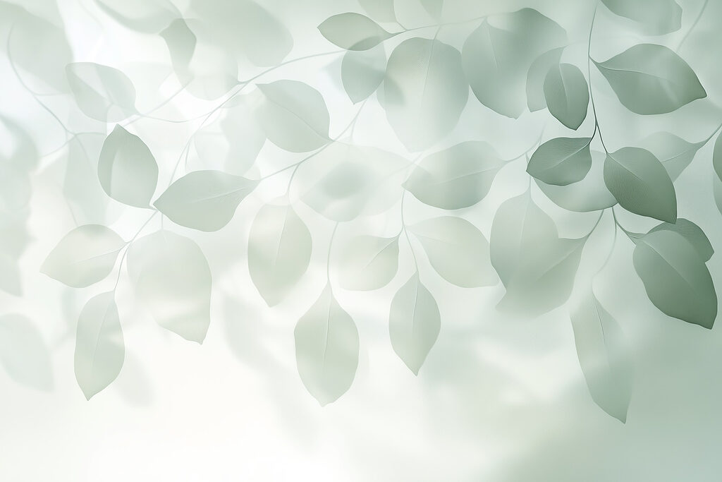 Folhas em véus claros — design completo