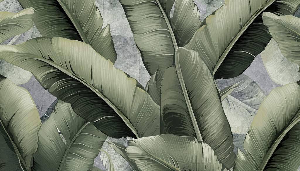 Folhas de bananeira escuras — design completo