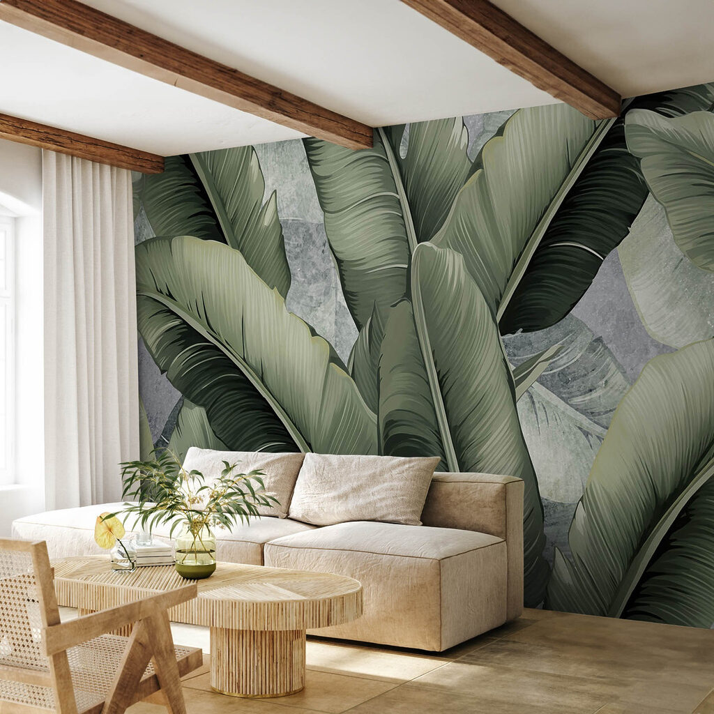 Folhas de bananeira escuras — interior 3