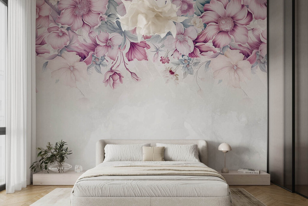 Flores cor-de-rosa na margem — interior 2