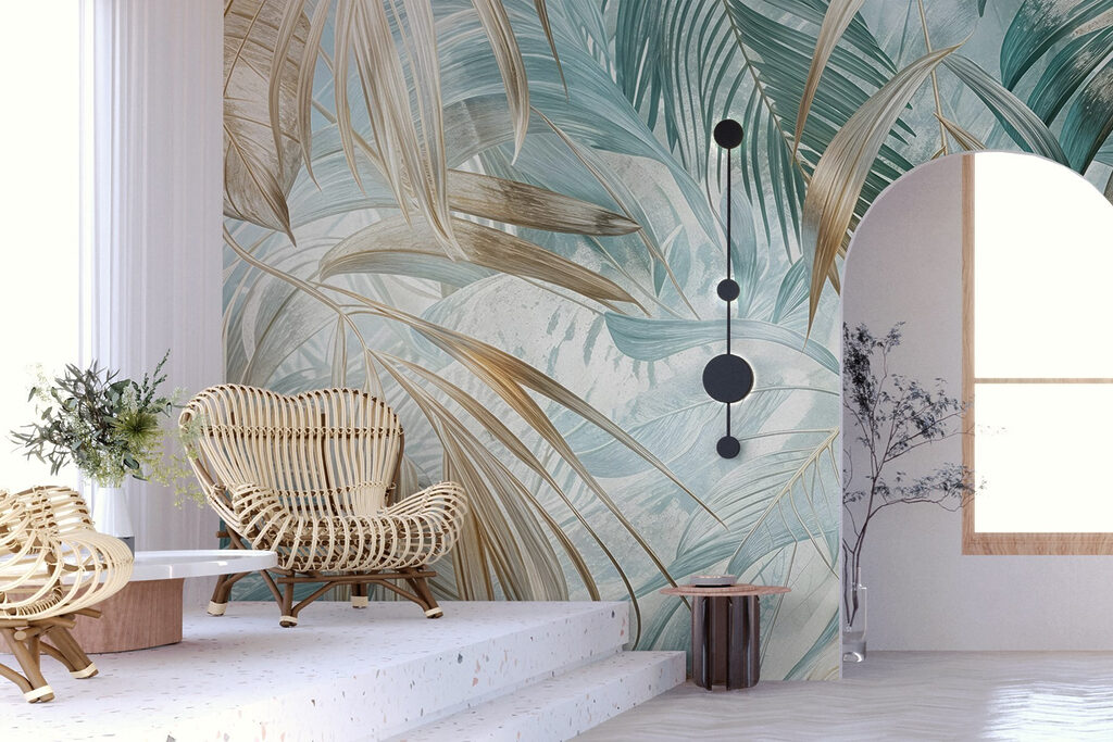 Folhas de palmeira turquesa — interior 5