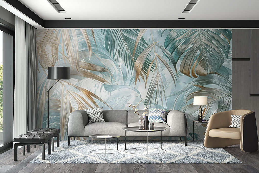Folhas de palmeira turquesa — interior 6