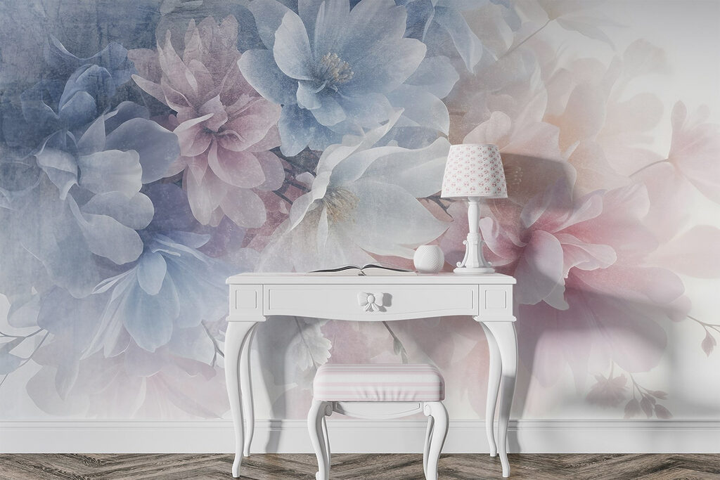 Flores pastel em nuvem — interior 1