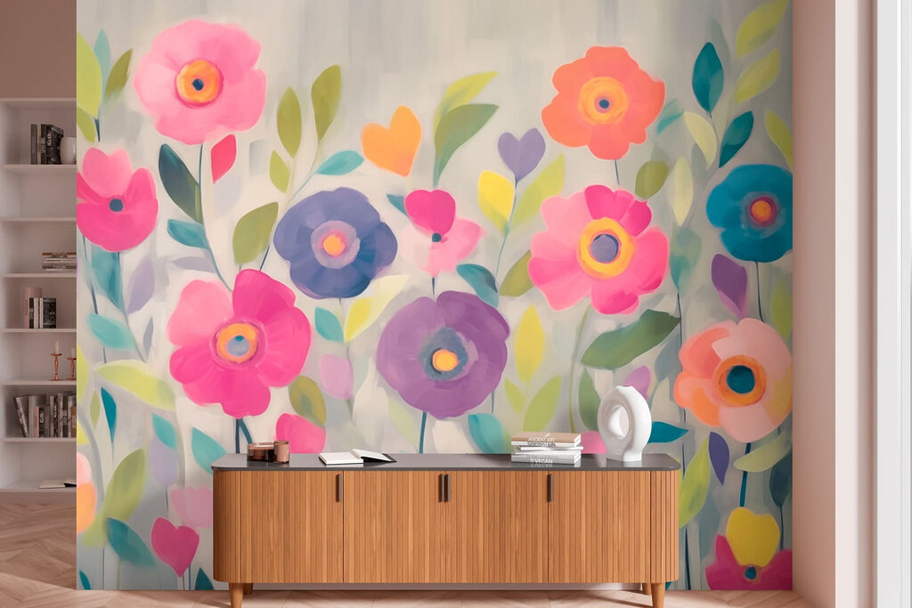 Flores coloridas em manchas — interior 1