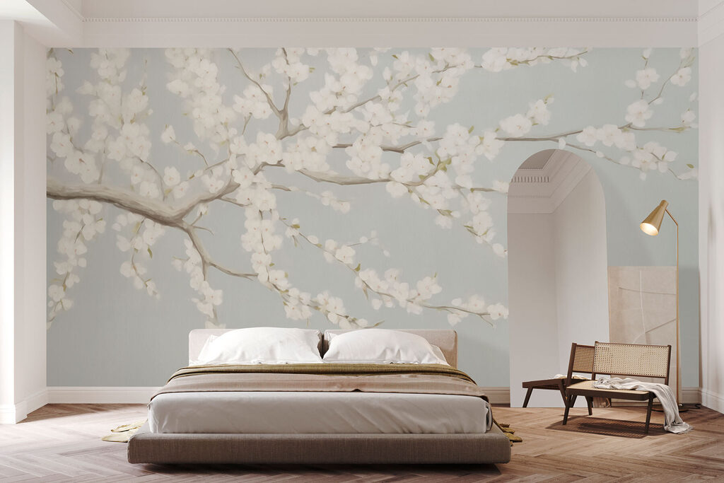 Ramo com flores brancas num interior