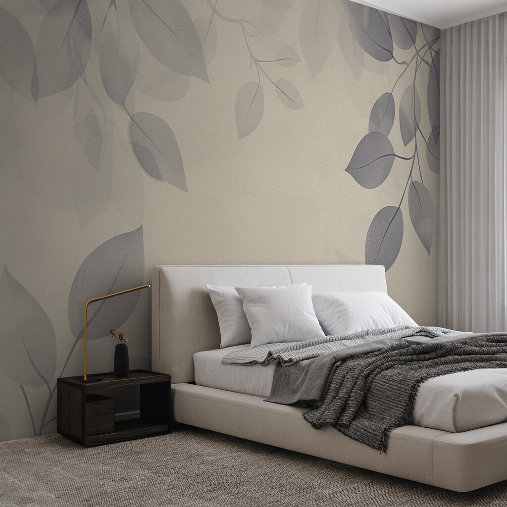 Folhas cinzentas emolduradas — interior 1