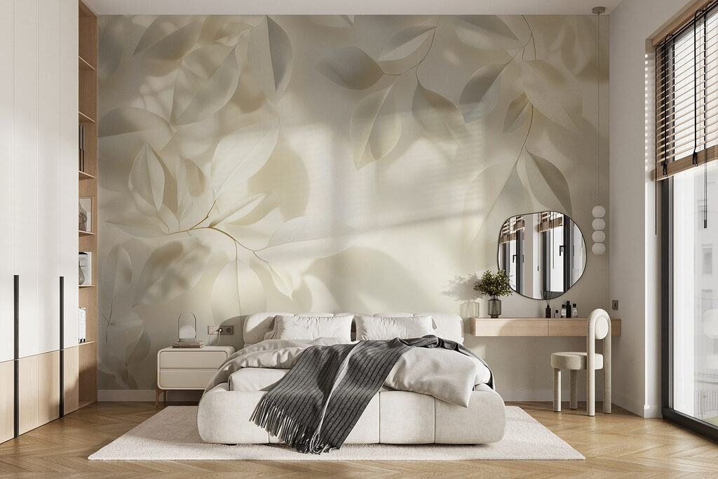 Folhas brancas e sombras — interior 1