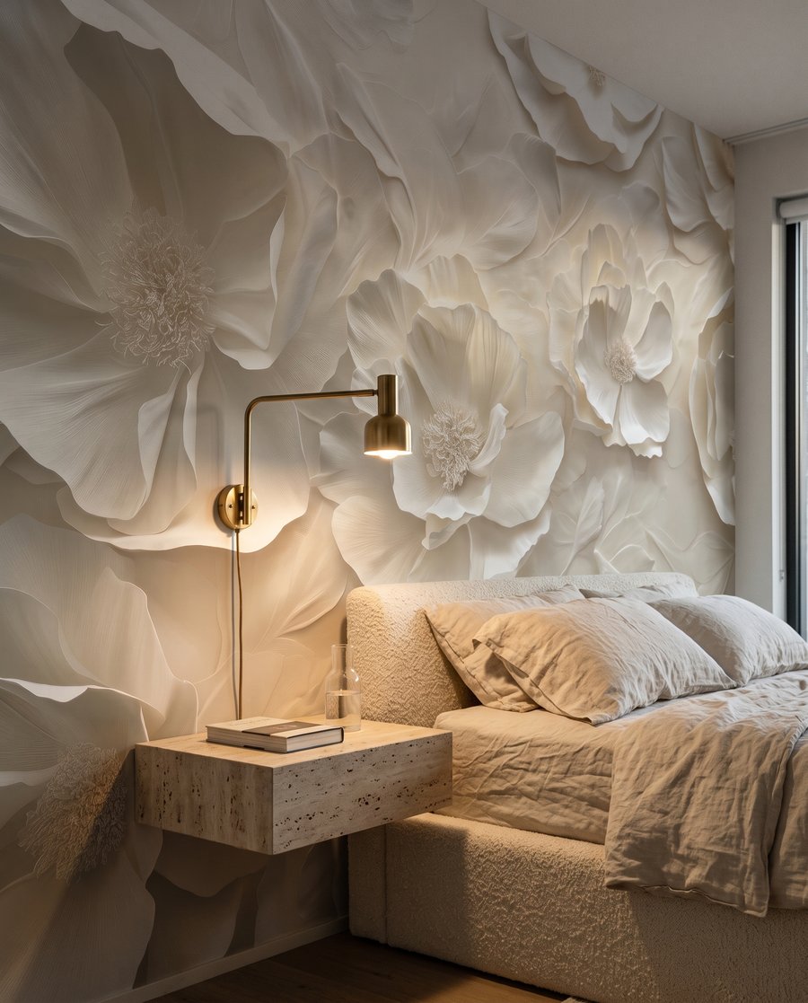 Flores brancas em ondas — interior 2