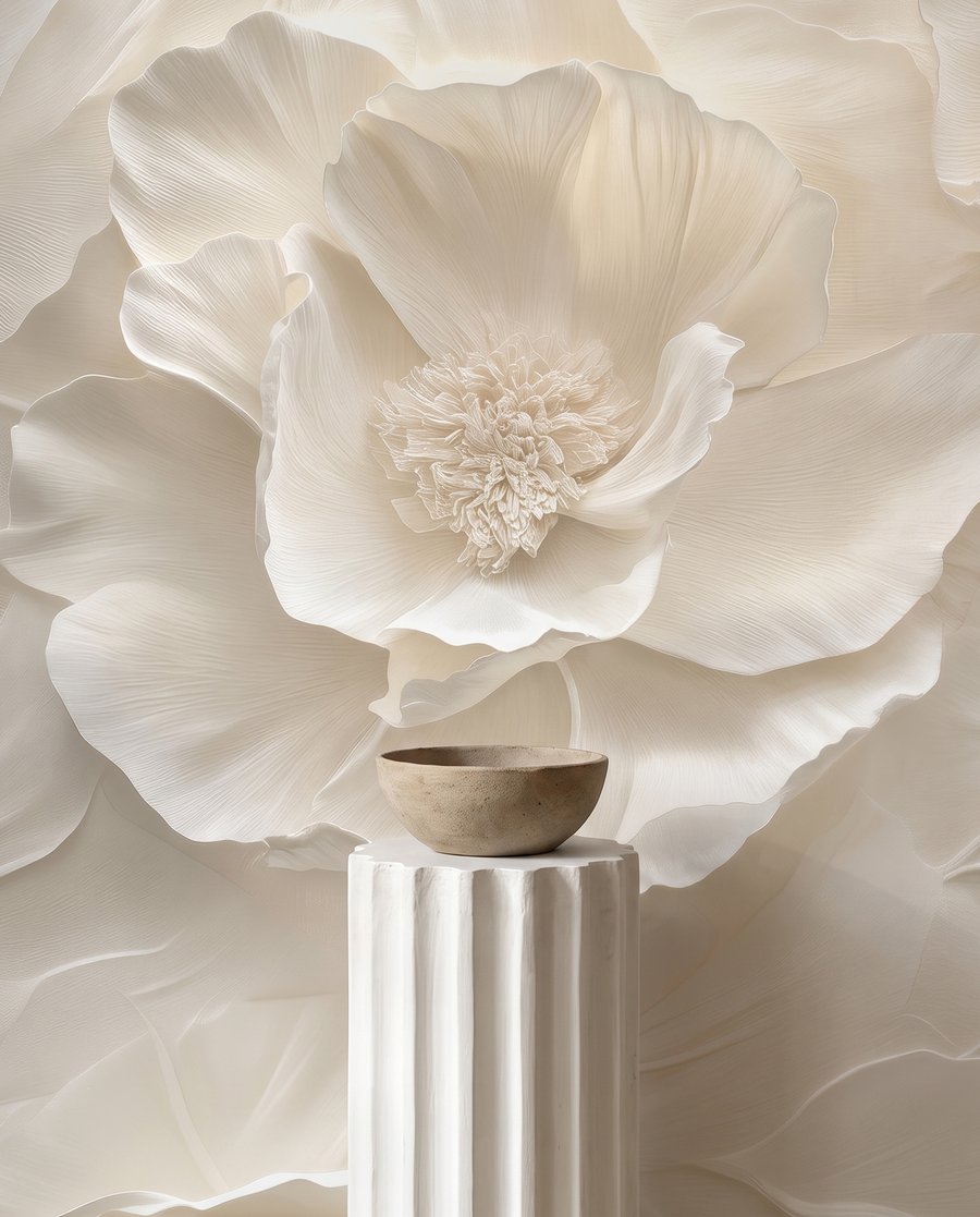 Flores brancas em ondas — detalhe