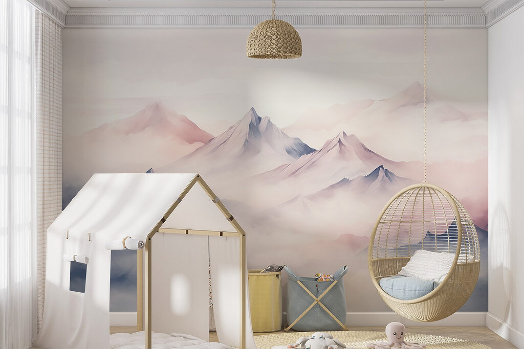 Névoa rosa sobre montanhas — interior 4