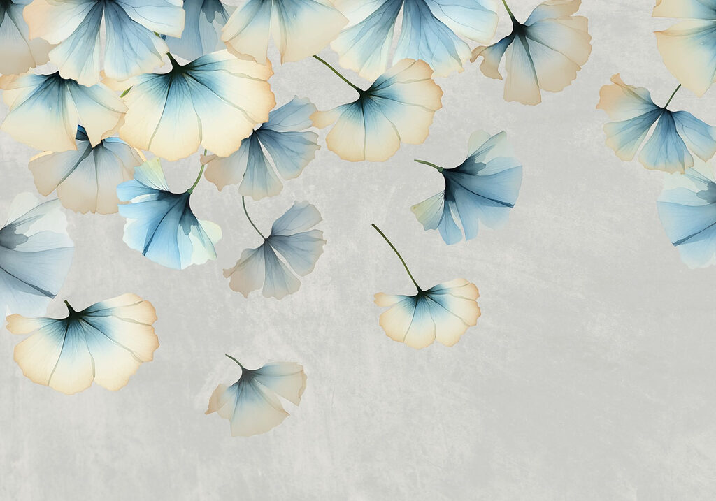 Folhas de ginkgo azuis — design completo