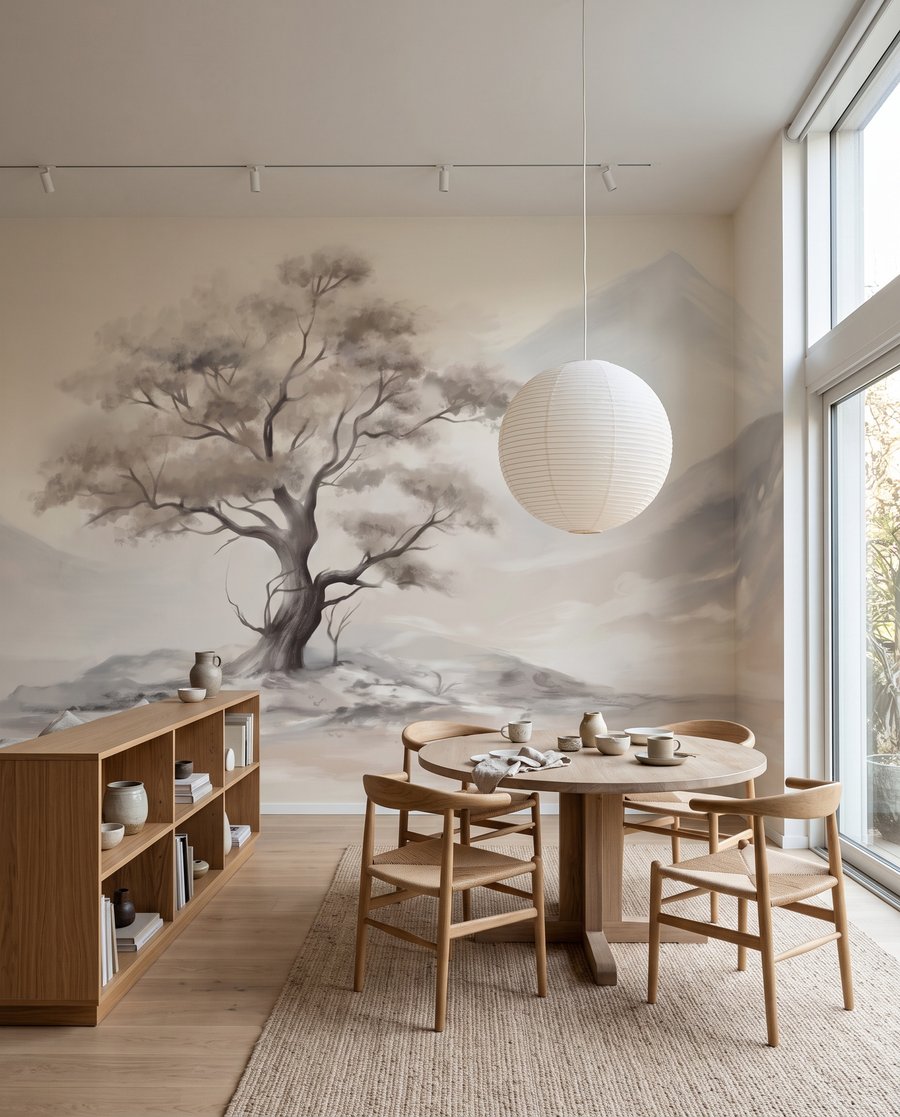 Árvore em paisagem pálida — interior 3